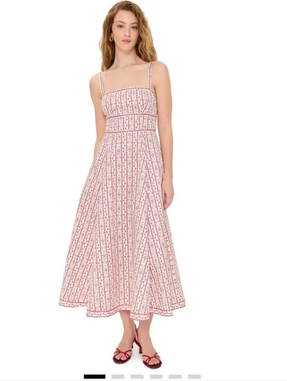 Hill House Pink Floral Midi Dress